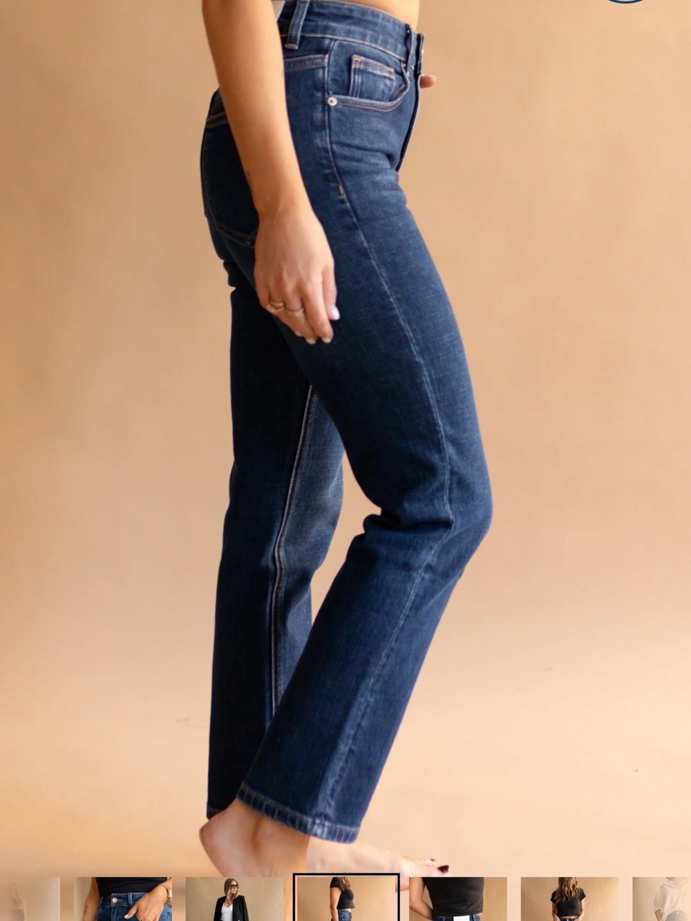 Hill X Sarah Classic Straight Leg Dark Wash Jeans